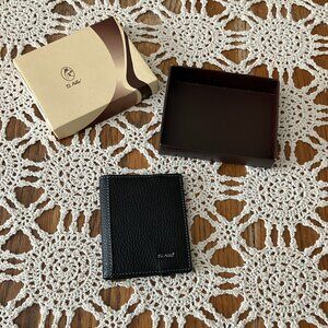 New in the Box El Potro Black Leather Bi-Fold Wallet